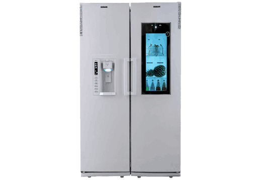 یخچال فریزر دوقلو با درب شیشه ای تیتانیوم دونار مدل D21